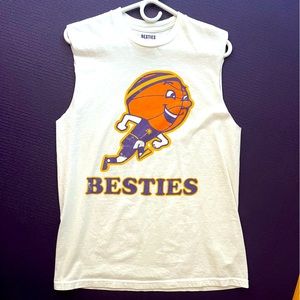 Bestie’s Vegan Basketball Distressed Tank
